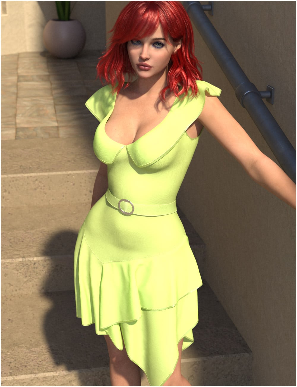 dForce Greta Outfit For Genesis 9 by: Belladzines, 3D Models by Daz 3D