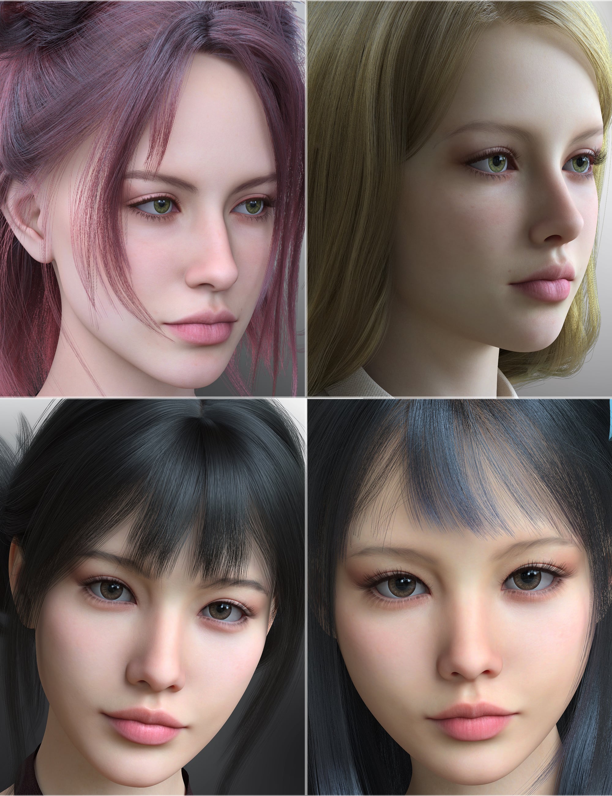 Vo Hal and Young, and Vo Ax and Young HD for Genesis 9 Character Bundle by: VOOTW, 3D Models by Daz 3D