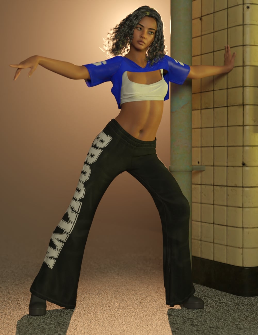 dForce Street League Outfit for Genesis 9 and 8 Female by: Chris Cox, 3D Models by Daz 3D