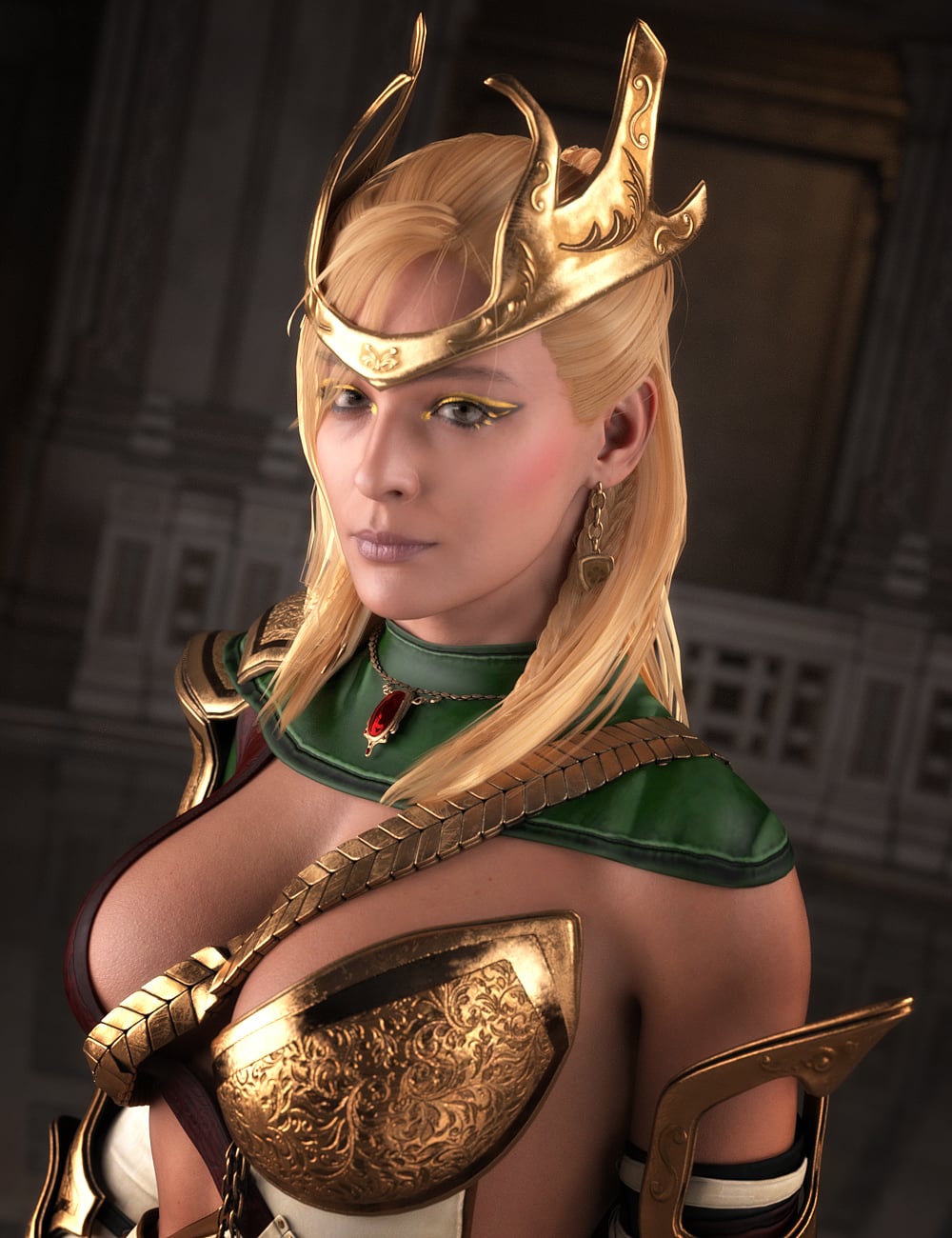 Divine Huntress Fantasy Hair for Genesis 9 by: Val3dartbiuzpharb, 3D Models by Daz 3D