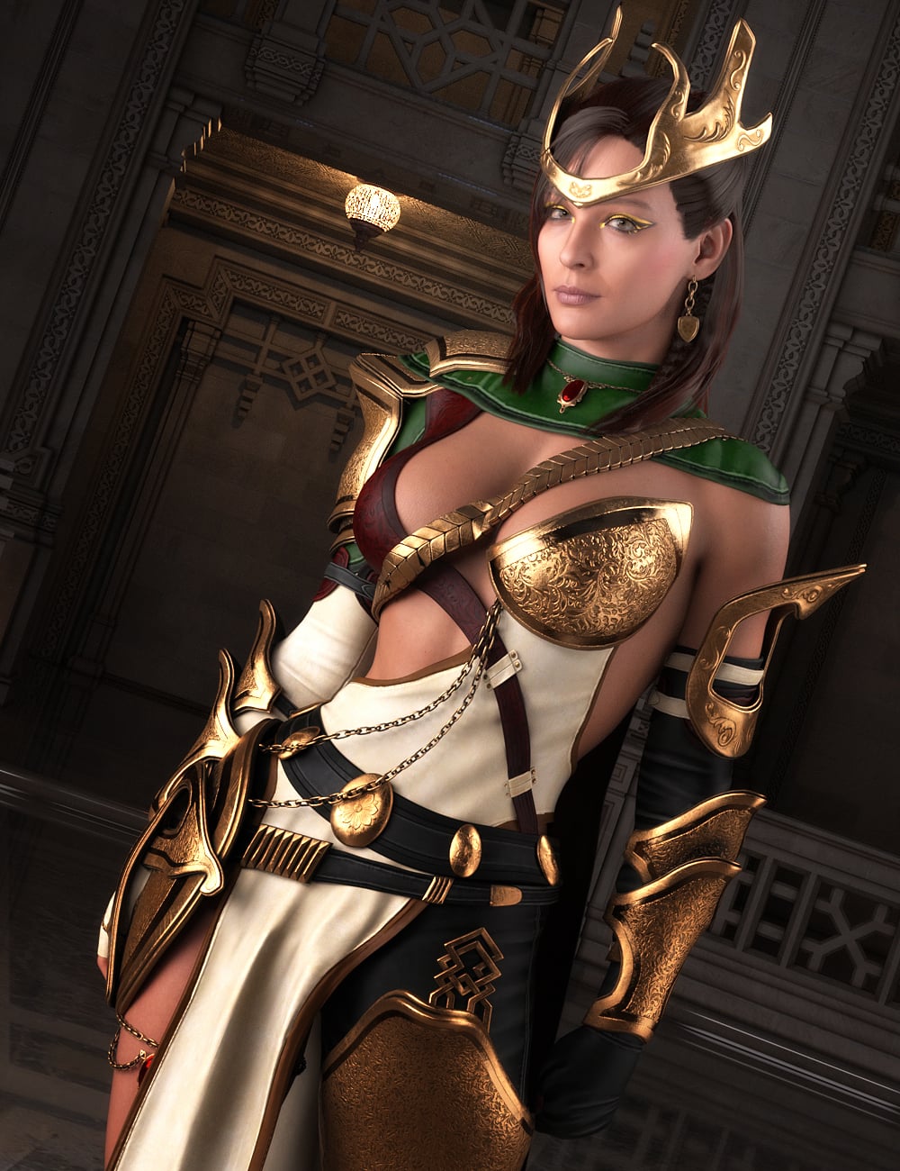 Divine Huntress Fantasy Bundle for Genesis 9 by: Val3dartbiuzpharb, 3D Models by Daz 3D