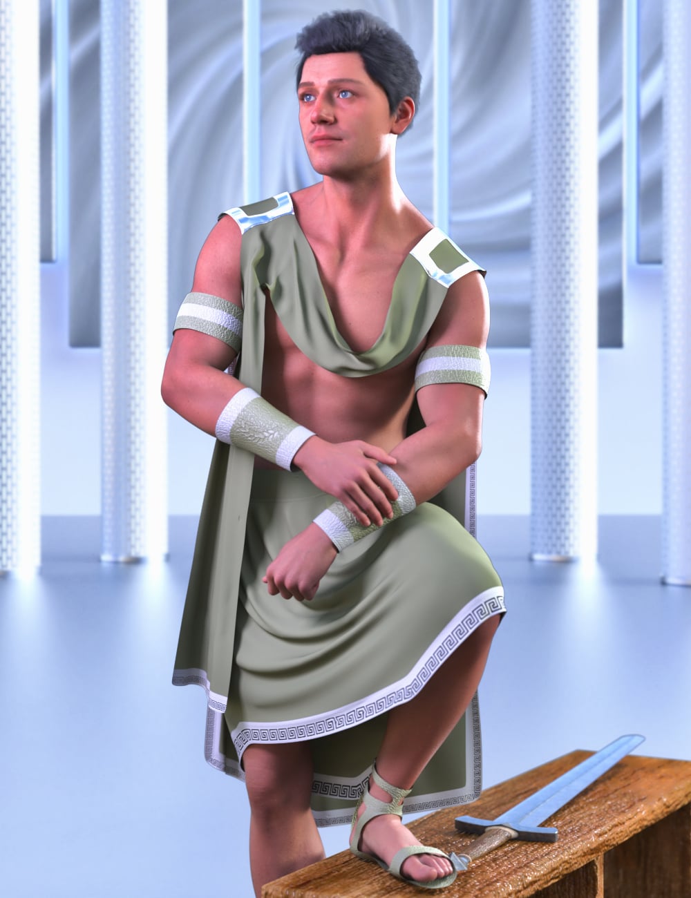 JMR dForce Ares Greek Outfit for Genesis 9 and 8 Male by: JaMaRe, 3D Models by Daz 3D