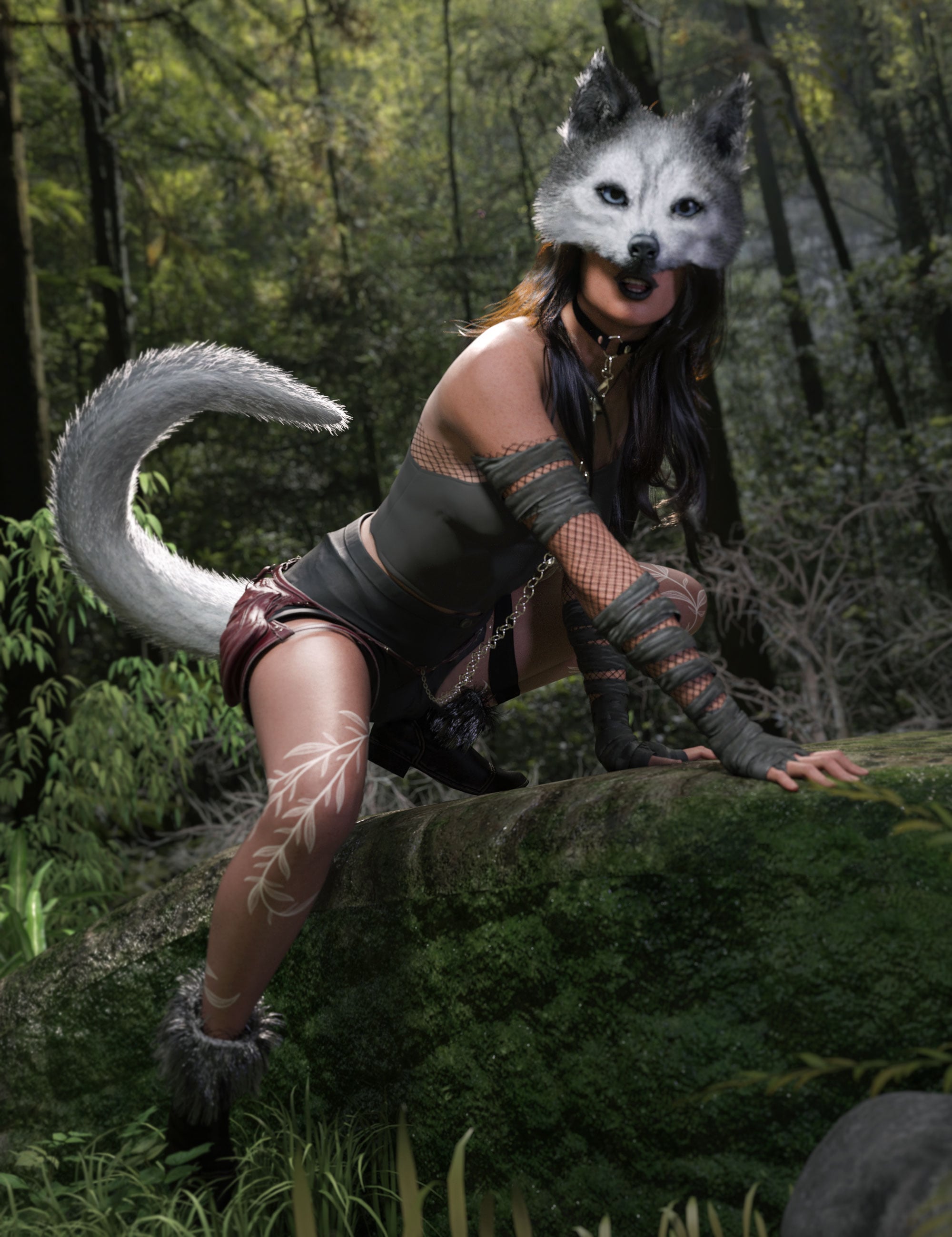 Animalistic Poses for Genesis 9 Feminine by: 3D SugarCosmoXpressionFriendship Studio, 3D Models by Daz 3D