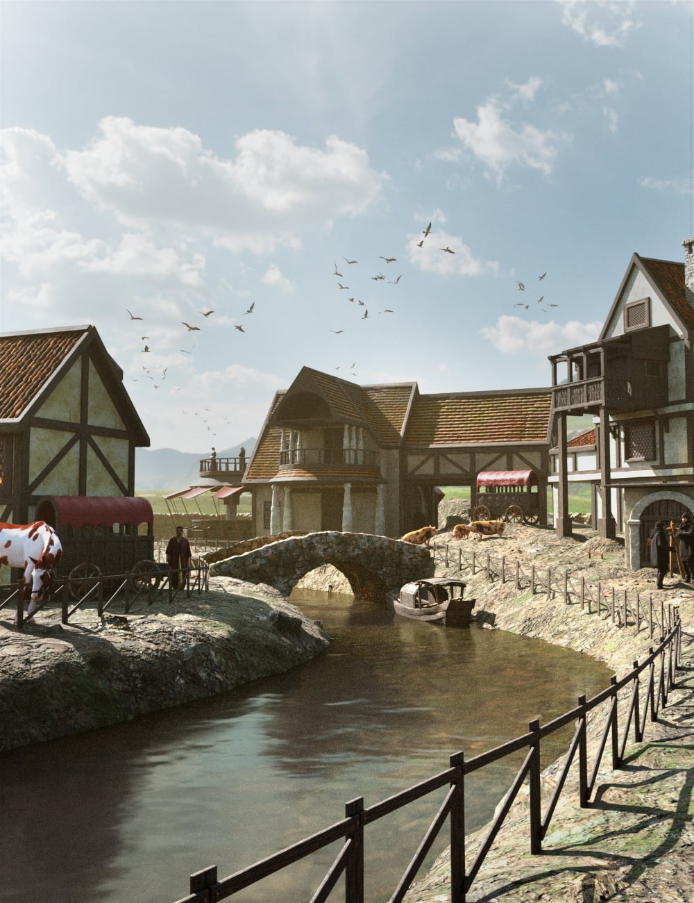 FN Rivercross Village by: Feng, 3D Models by Daz 3D