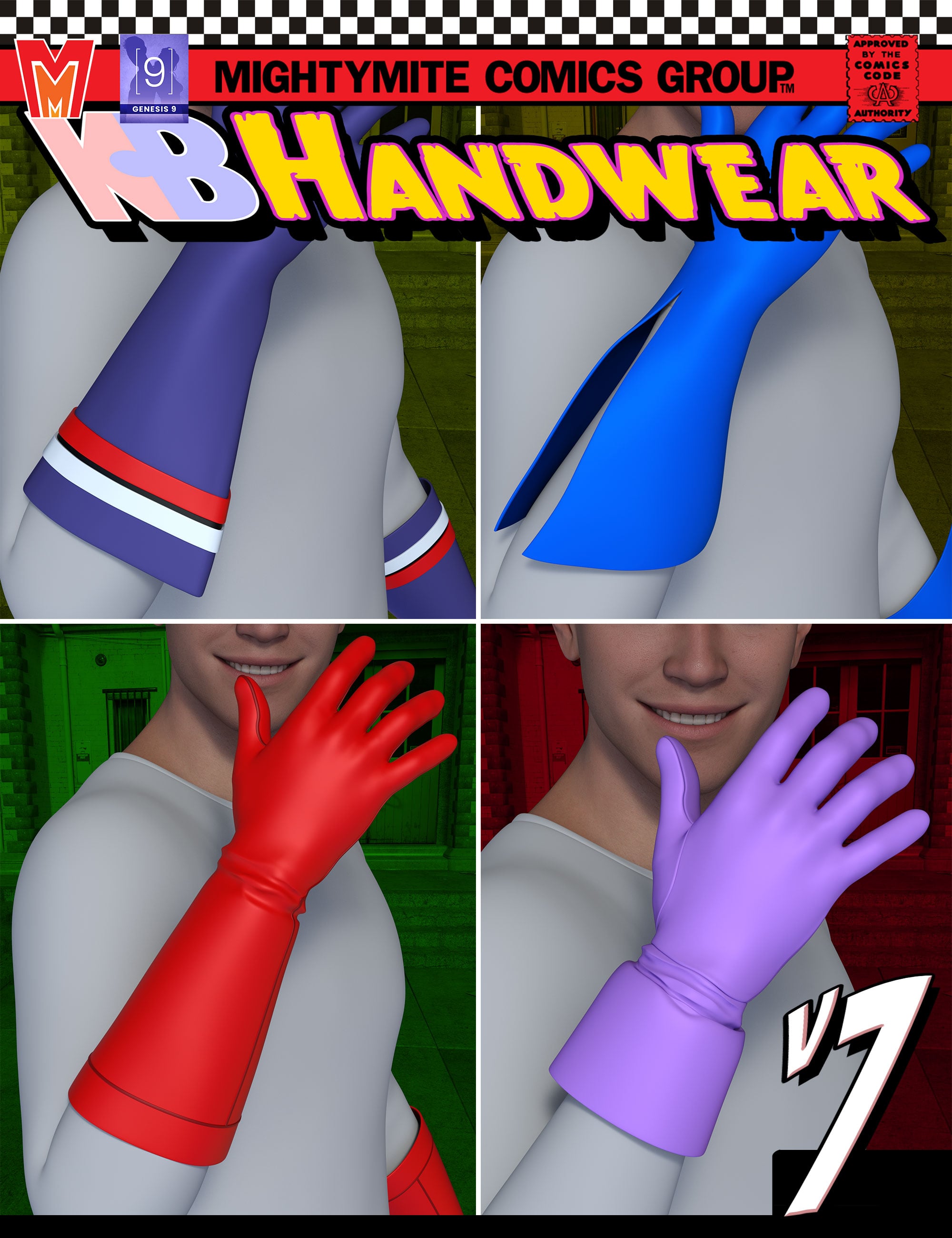 Handwear v007 MMKBGenesis 9 by: MightyMite, 3D Models by Daz 3D