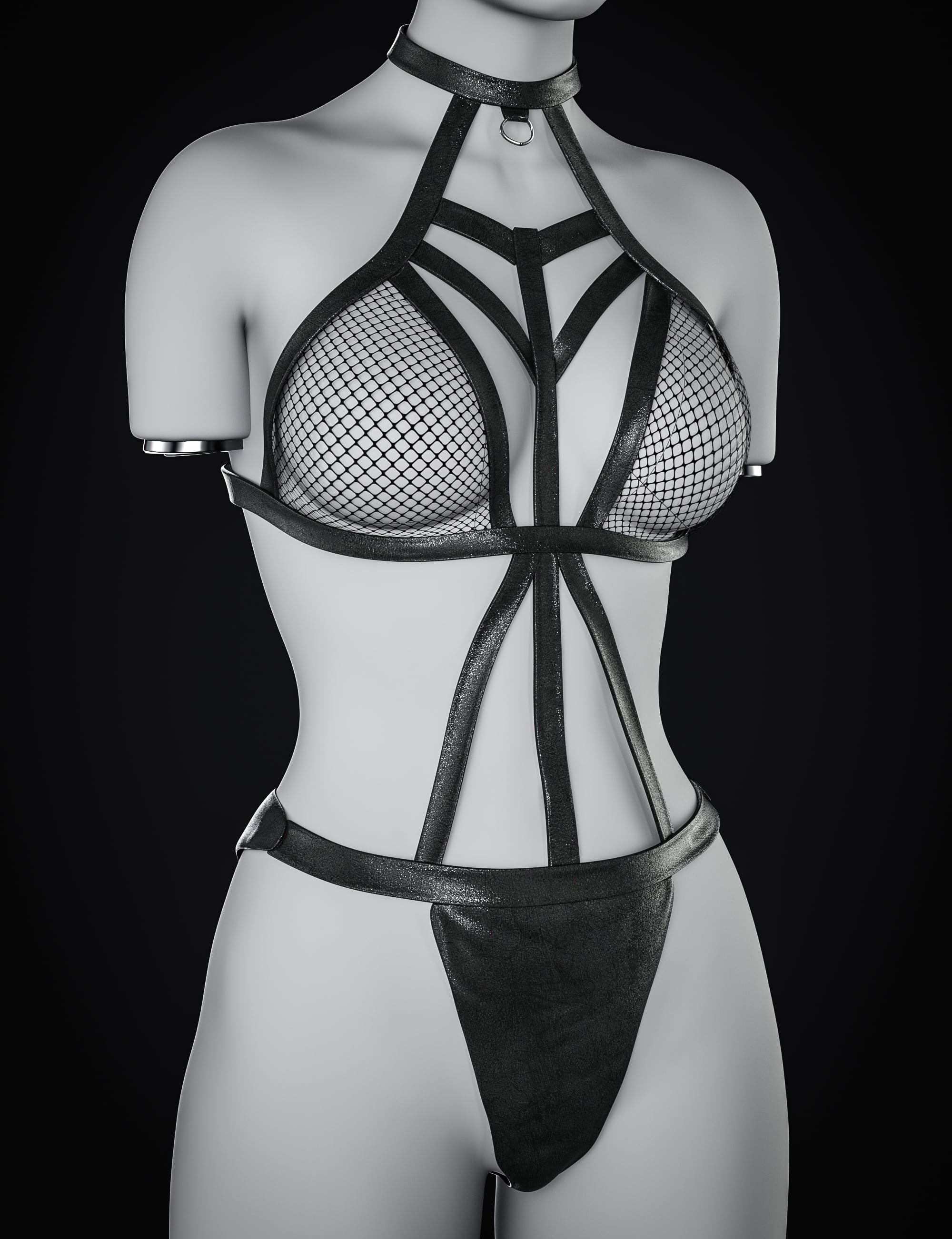 BW Netted Straps Outfit For Genesis 9 and 8, 8.1 Female by: Beautyworks, 3D Models by Daz 3D