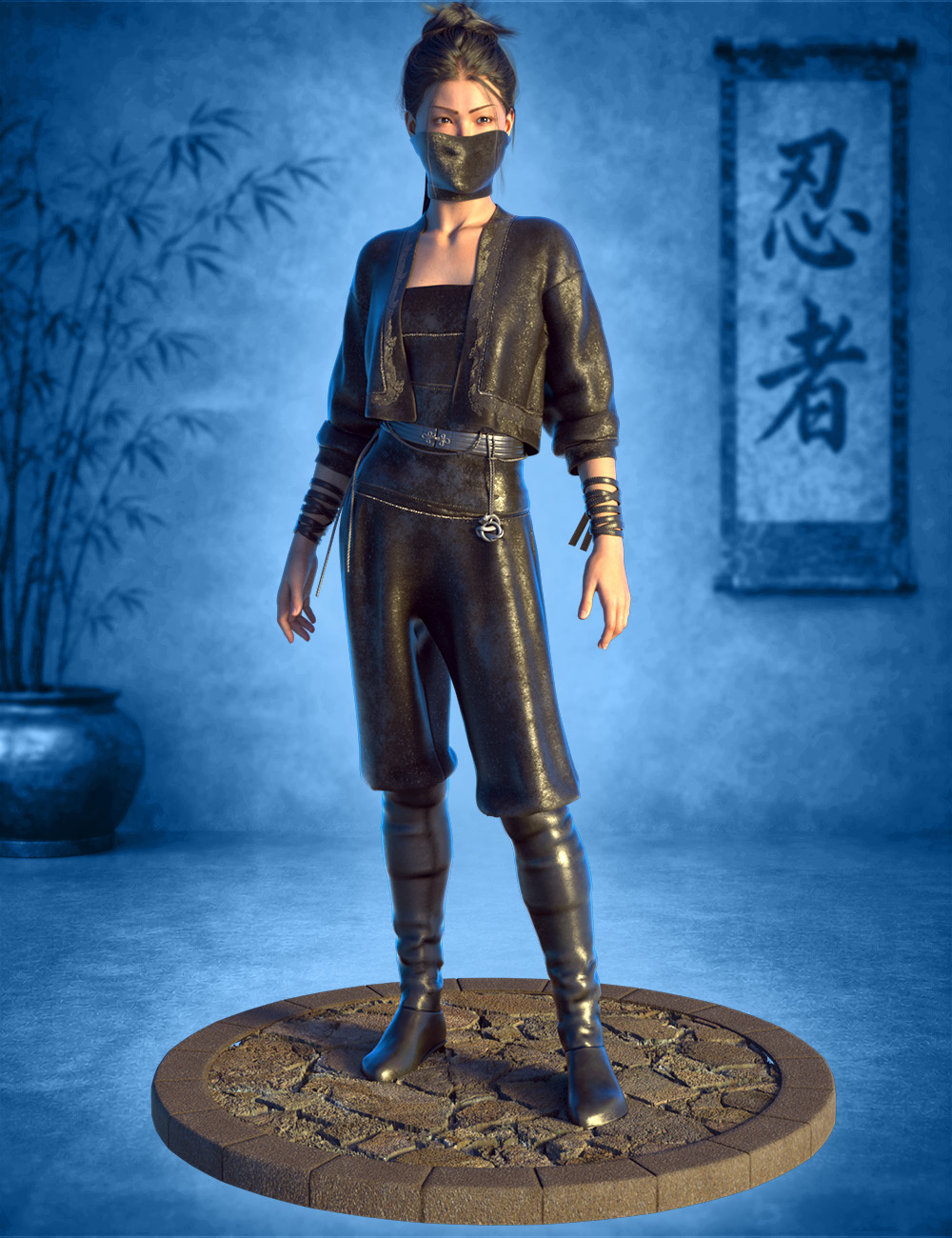 dForce Dancing Dragon Shinobi Ensemble for Genesis 9 by: ForbiddenWhispersLyrra Madril, 3D Models by Daz 3D