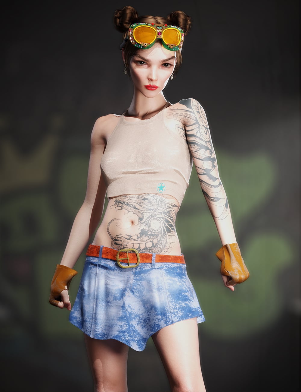 dForce SkyRder Outfit for Genesis 9 by: Chrryt, 3D Models by Daz 3D