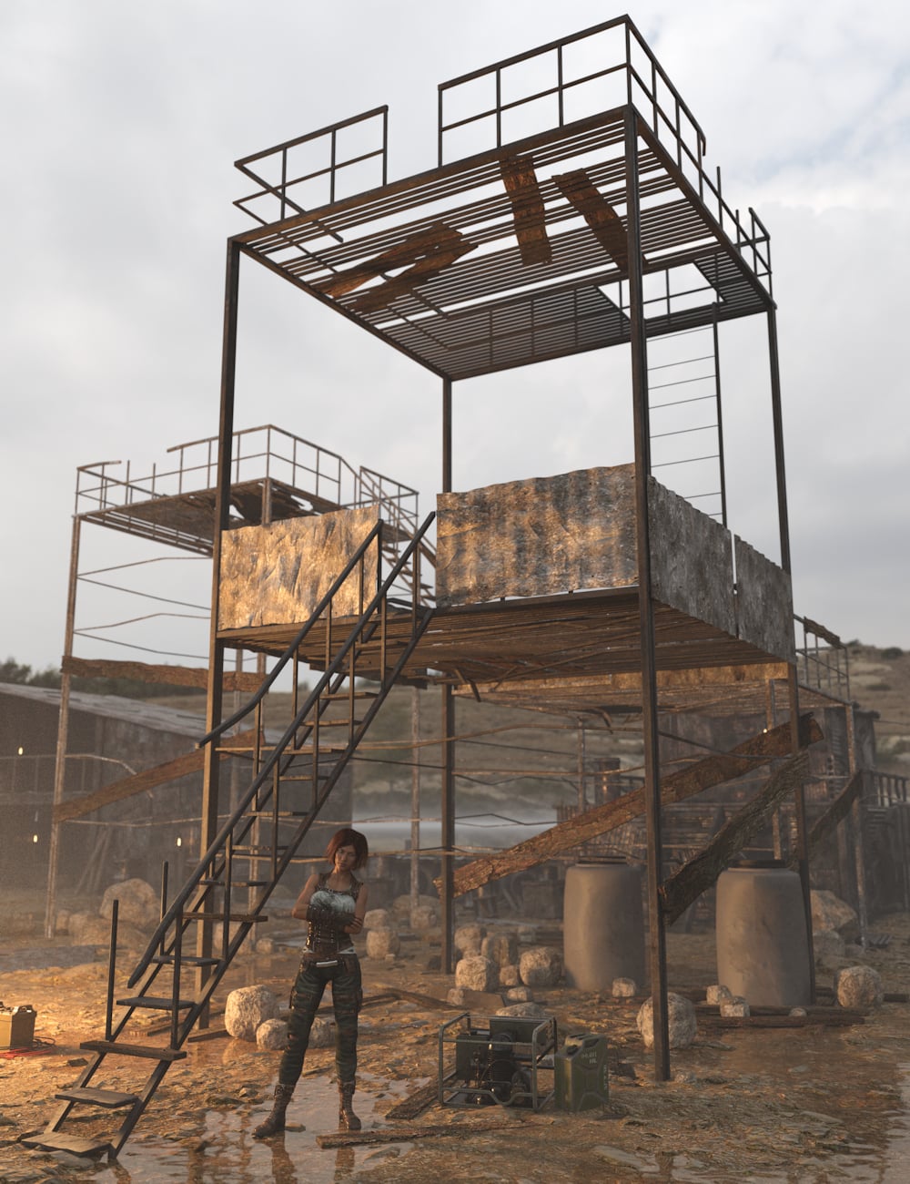 Post Apocalyptic Constructions 2 by: Enterables, 3D Models by Daz 3D
