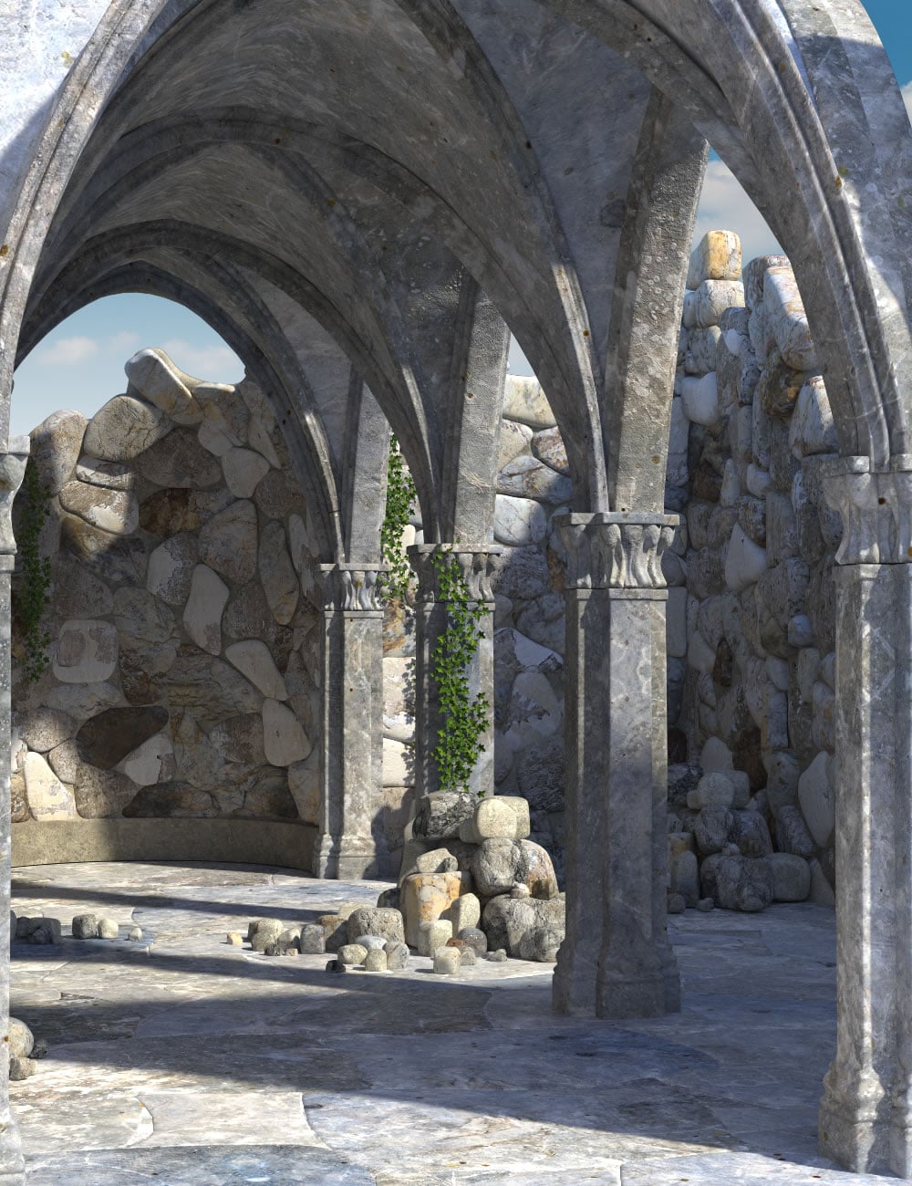 Castle Crumble Walkway by: SilvaAnt3d, 3D Models by Daz 3D