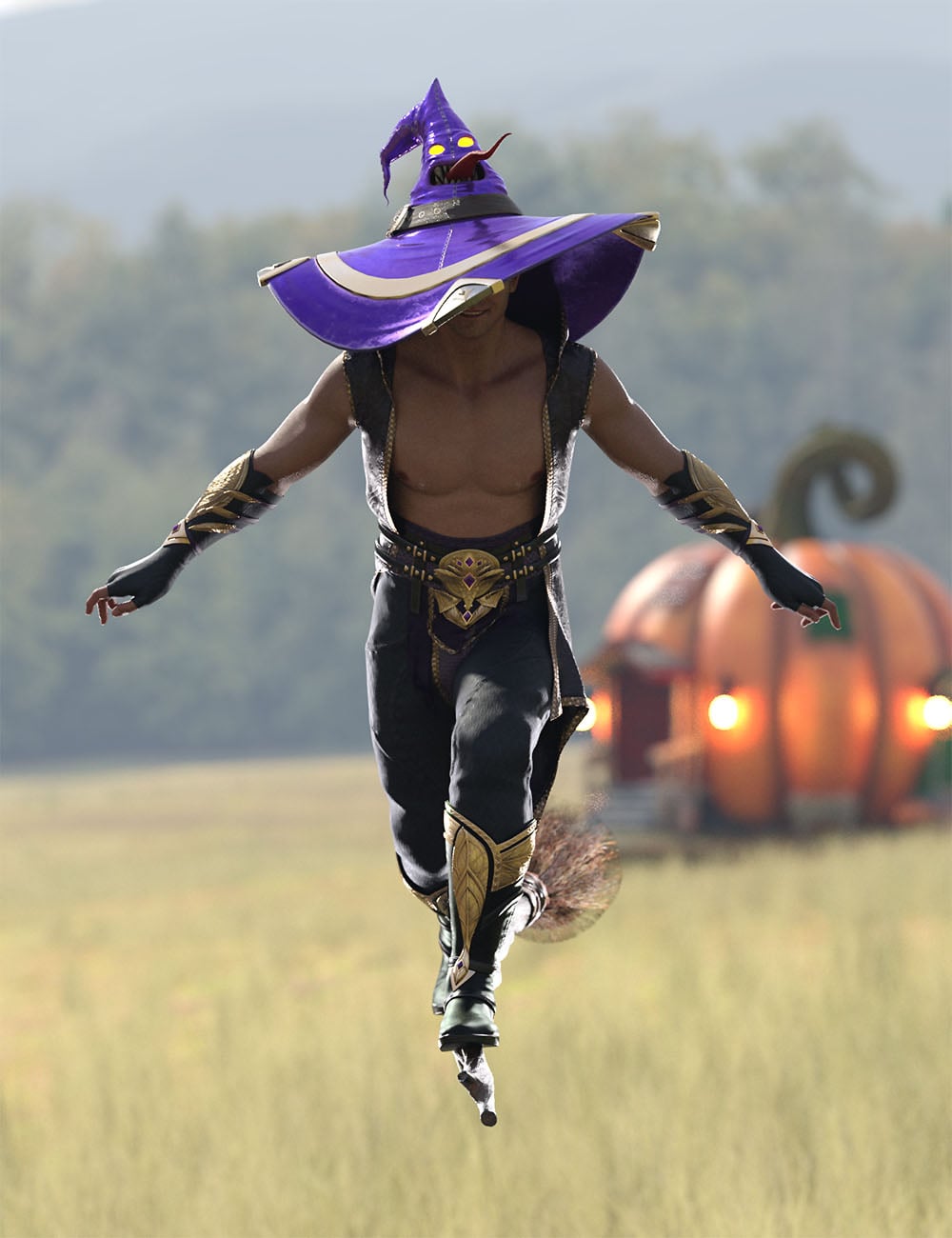 Male Witch Poses for Genesis 9 by: Ensary, 3D Models by Daz 3D