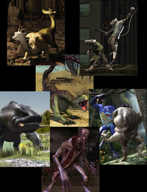 Swamp Dwellers Bundle by: Valandar, 3D Models by Daz 3D