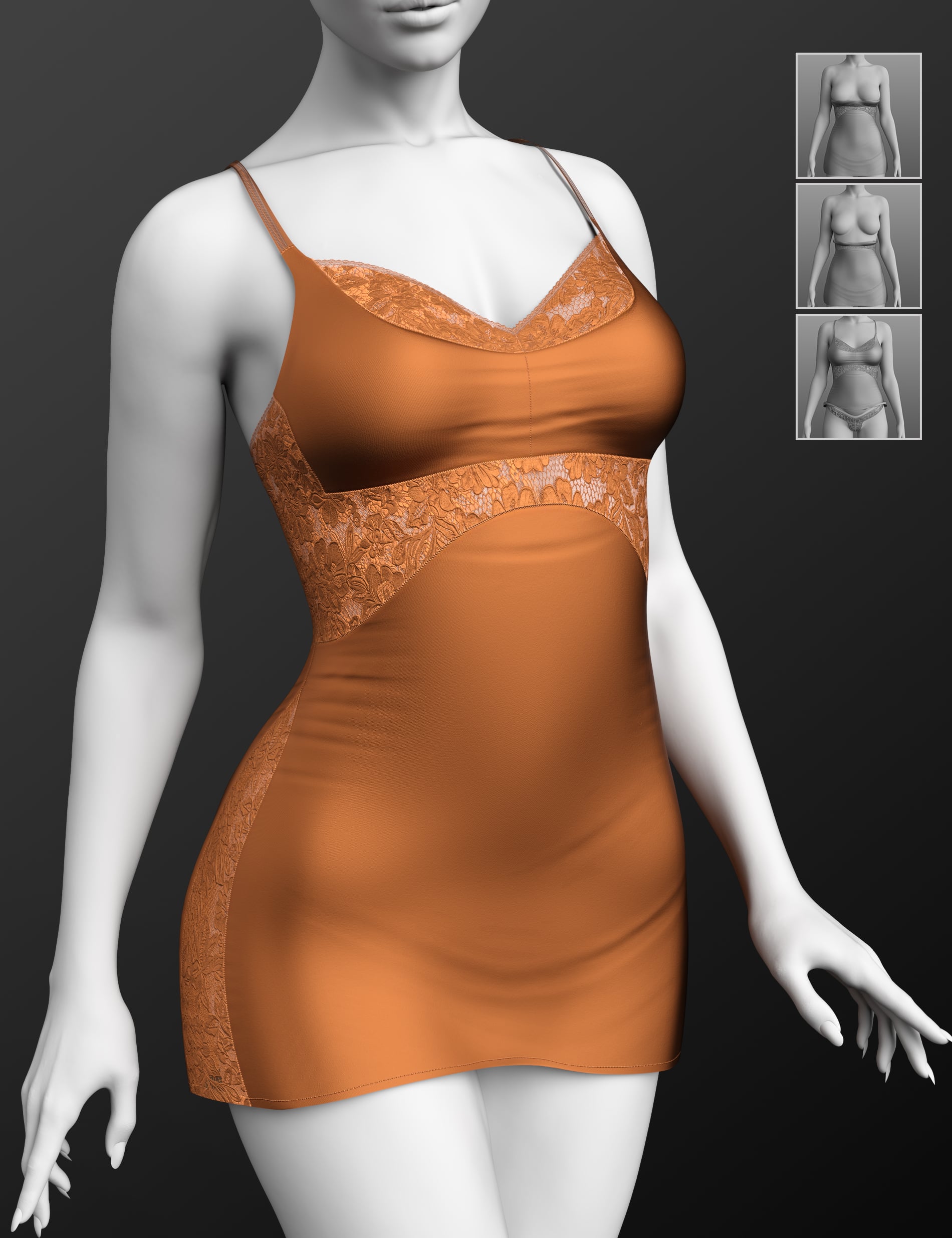 X-Fashion Silken Secrets Babydoll for Genesis 9 and 8 Female by: xtrart-3d, 3D Models by Daz 3D