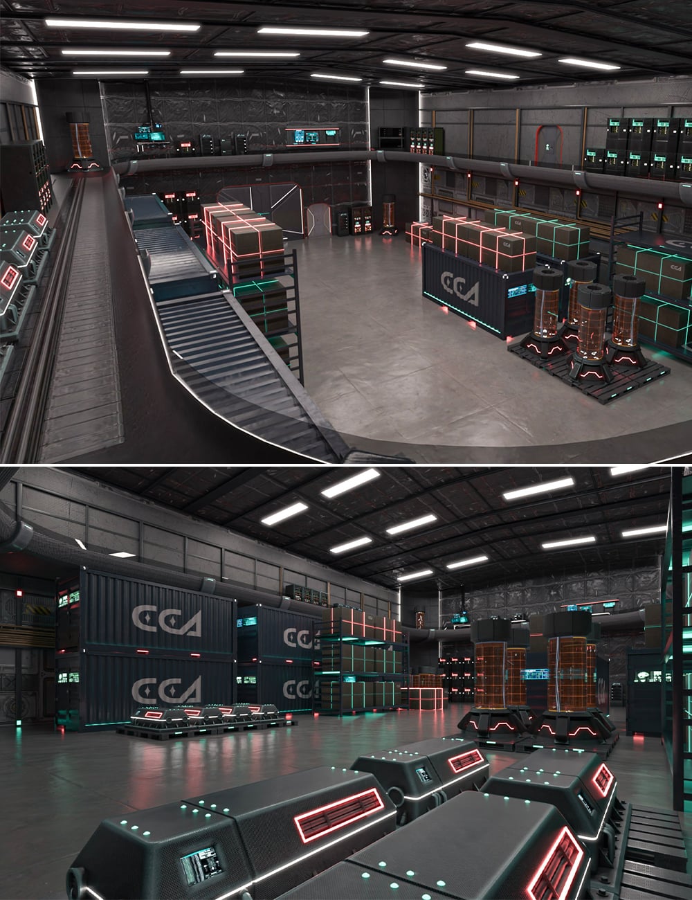 Futuristic Industrial Warehouse by: clacydarchbituka3d, 3D Models by Daz 3D