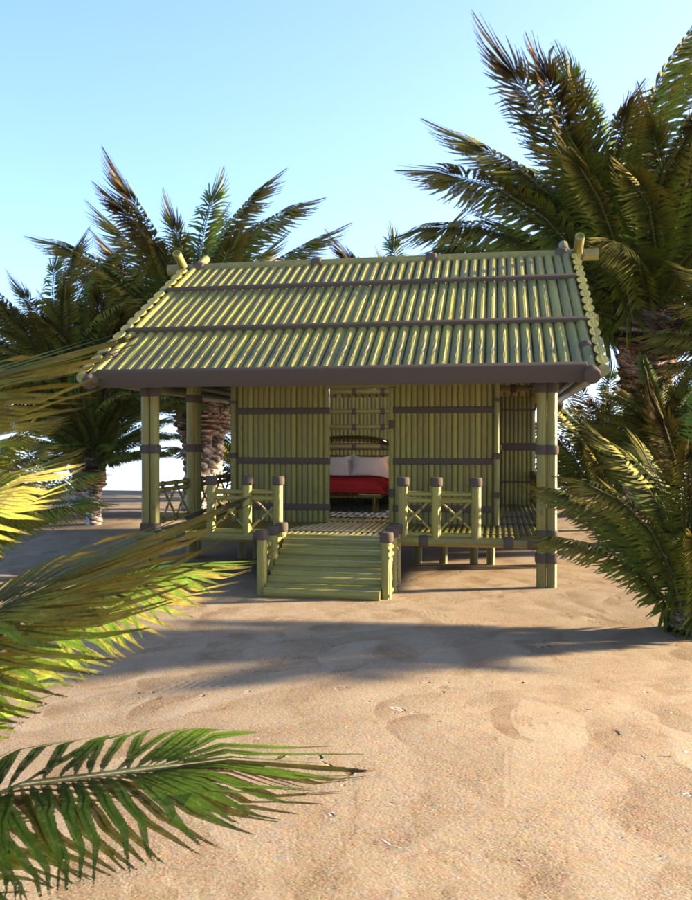 AP Bamboo Hut by: AcharyaPolina, 3D Models by Daz 3D
