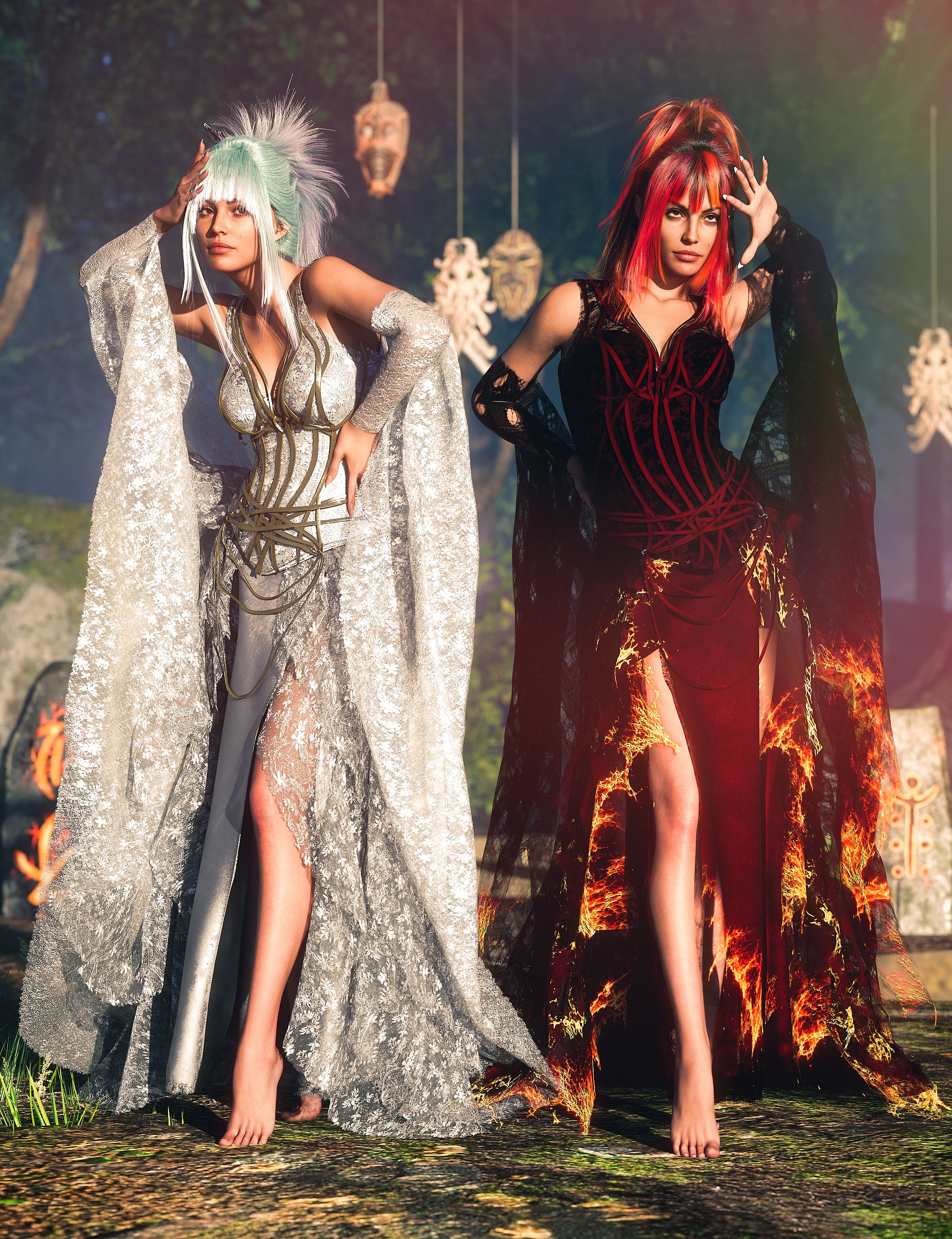 dForce Forgotten Queen Outfit  Texture Add-On by: Barbara Brundon, 3D Models by Daz 3D