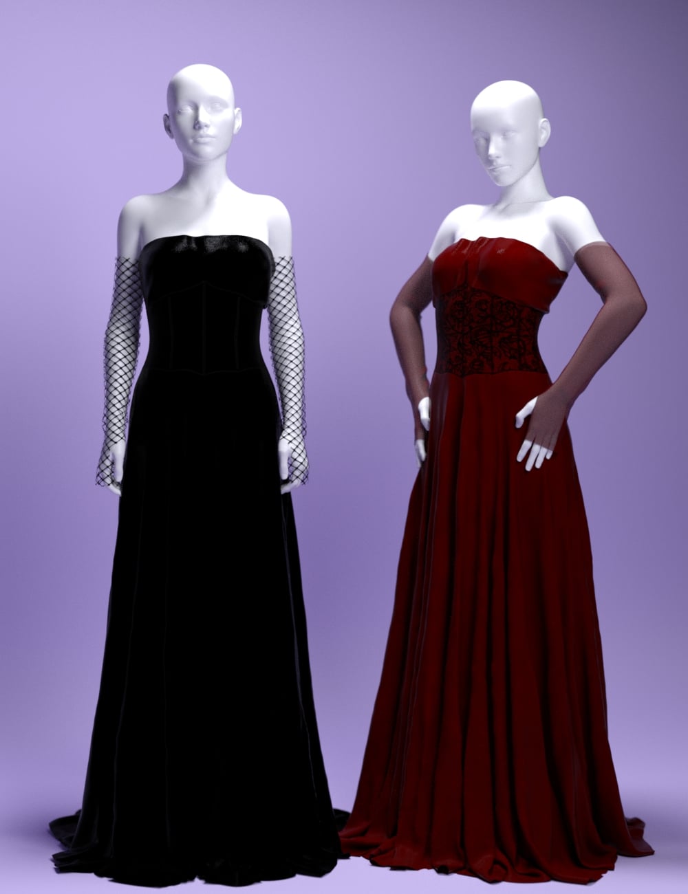 dForce Vampire Countess Outfit for Genesis 9 and 8 Female by: MavisSky, 3D Models by Daz 3D