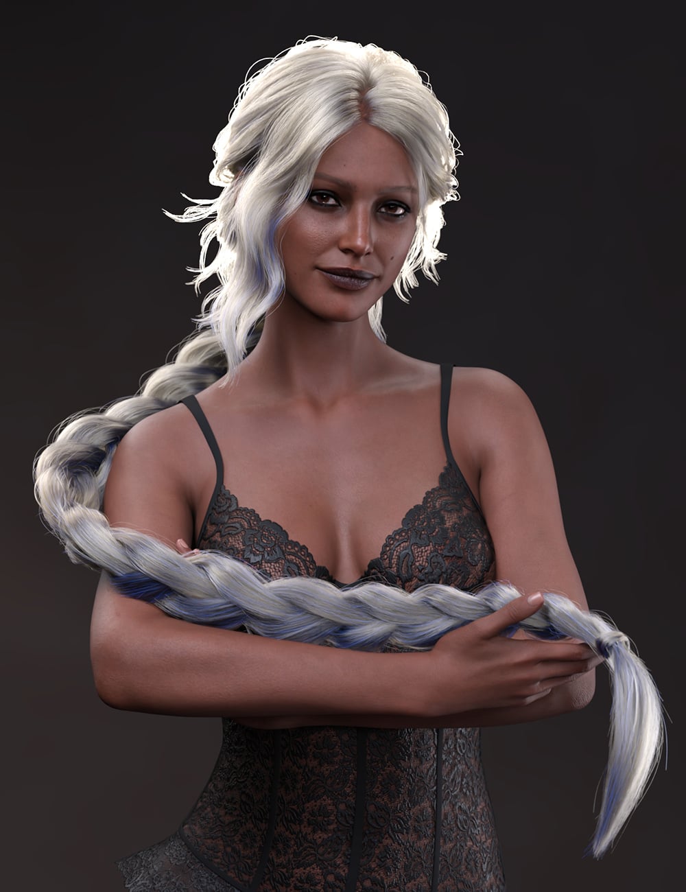 dForce Dark Monarch Braid for Genesis 9 by: Vincent, 3D Models by Daz 3D
