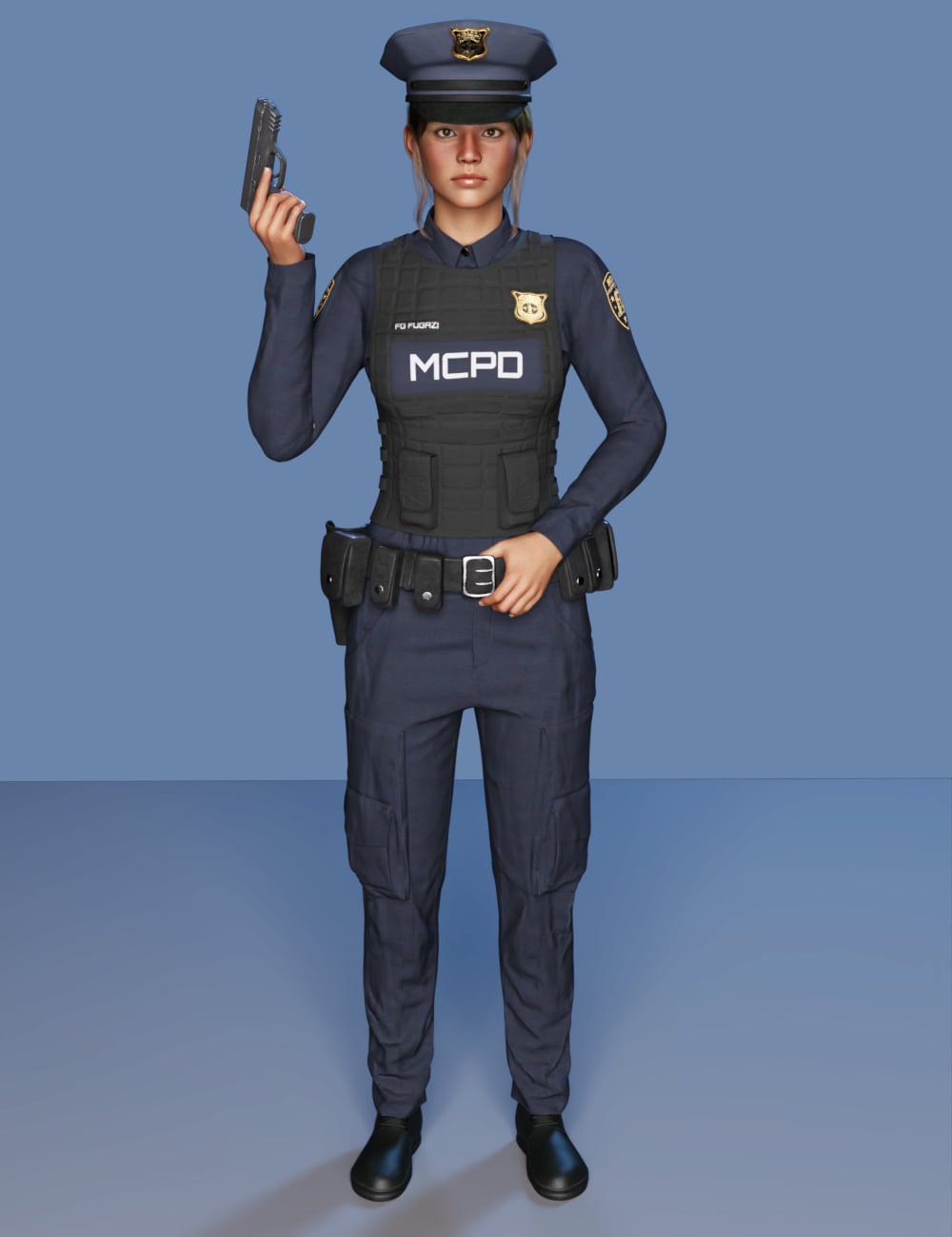 FG Mayday City PD Uniform for Genesis 9 by: Fugazi1968Ironman, 3D Models by Daz 3D