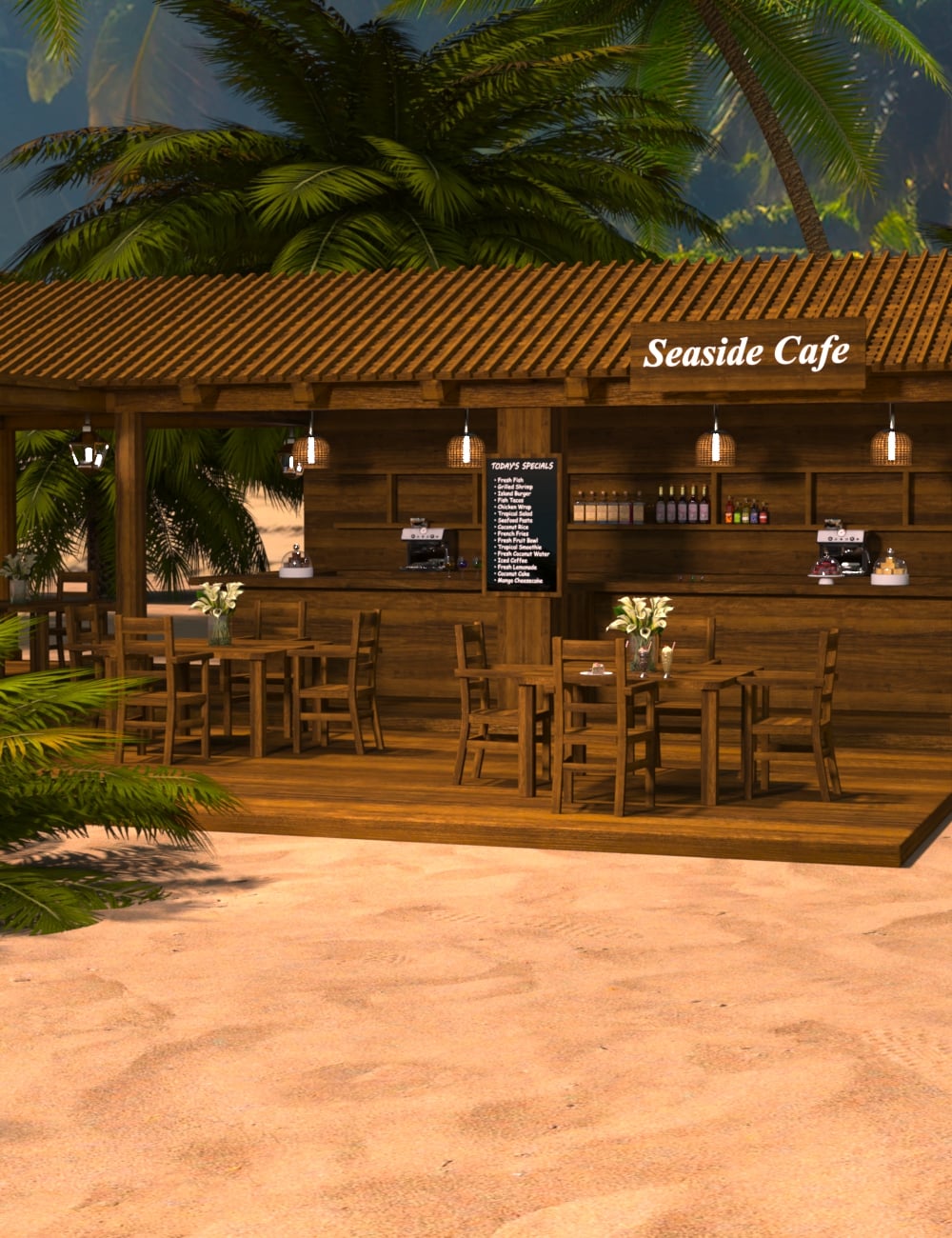 AP Beach Cafe by: AcharyaPolina, 3D Models by Daz 3D