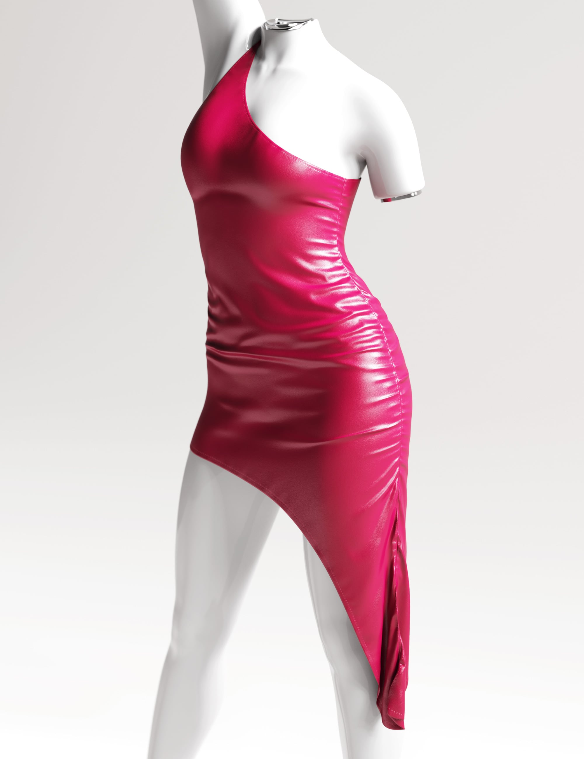 dForce Asymmetric Ruffle Dress for Genesis 9 by: outoftouch, 3D Models by Daz 3D
