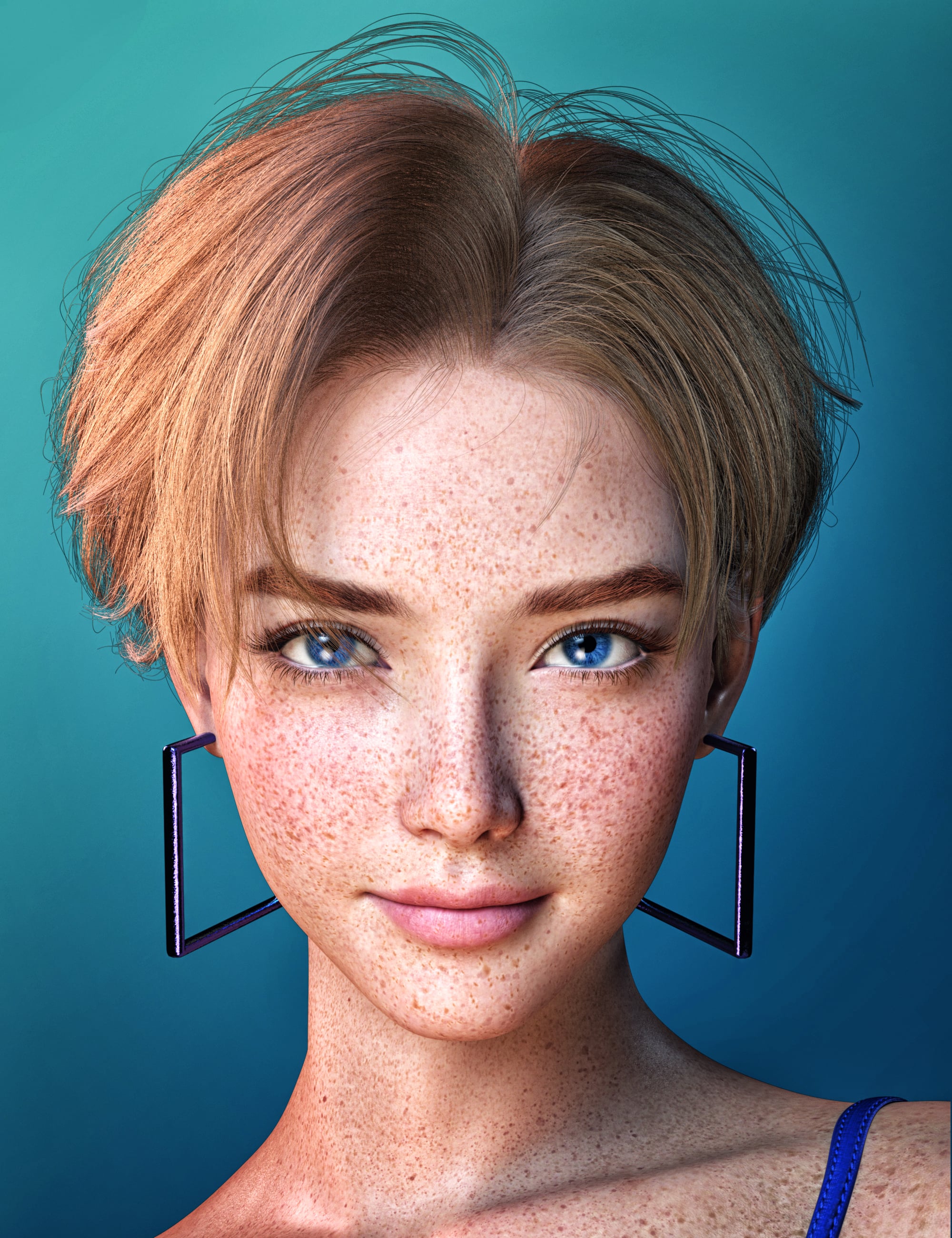 dForce FE Sleek Tapered Short Strand-Based Hair for Genesis 9, 8 and 8.1 by: FeSoul, 3D Models by Daz 3D