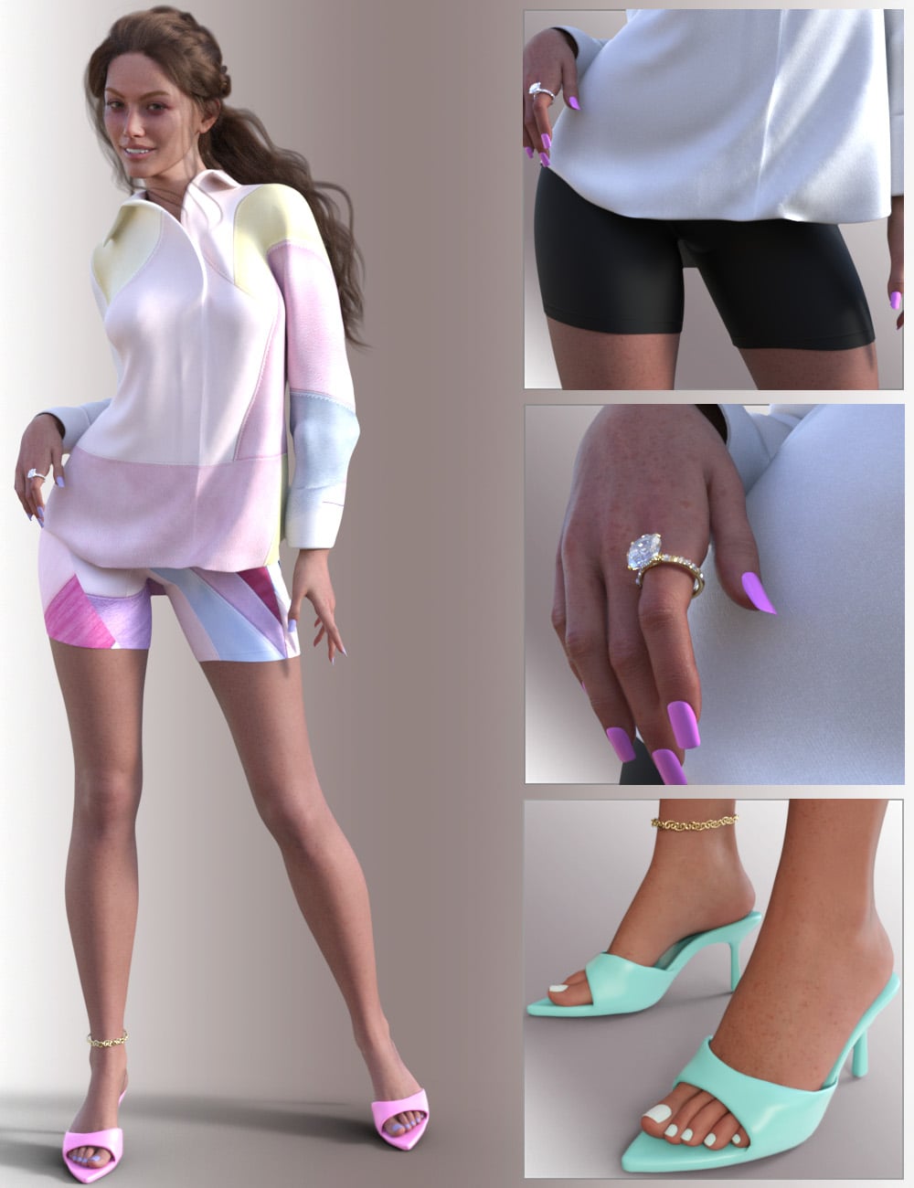dForce Grace Outfit for Genesis 9 Feminine by: Arryn, 3D Models by Daz 3D