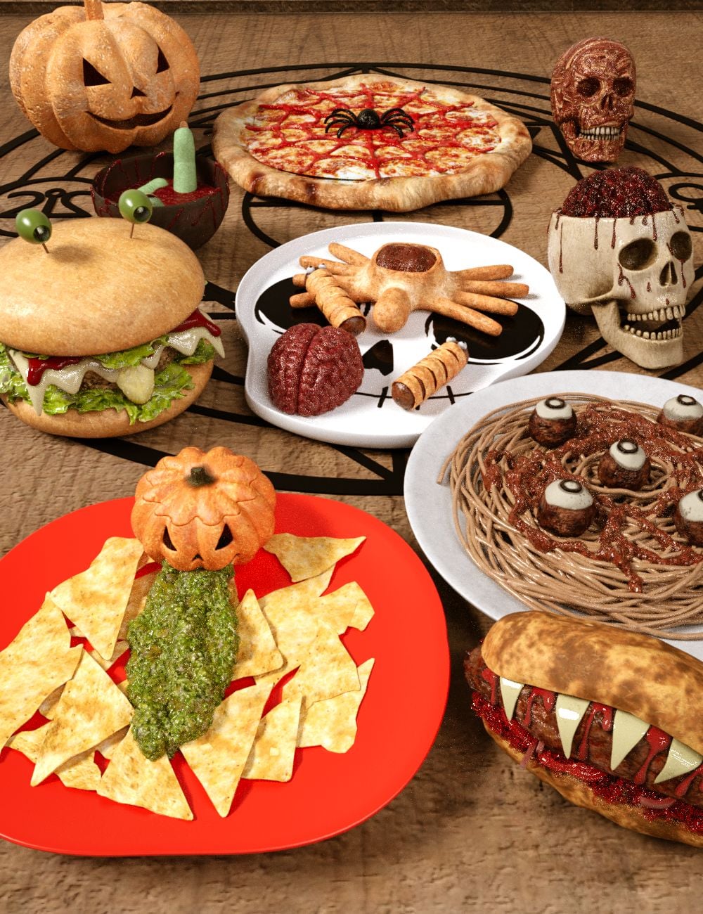 Halloween Food Collection by: JDA HDRI, 3D Models by Daz 3D