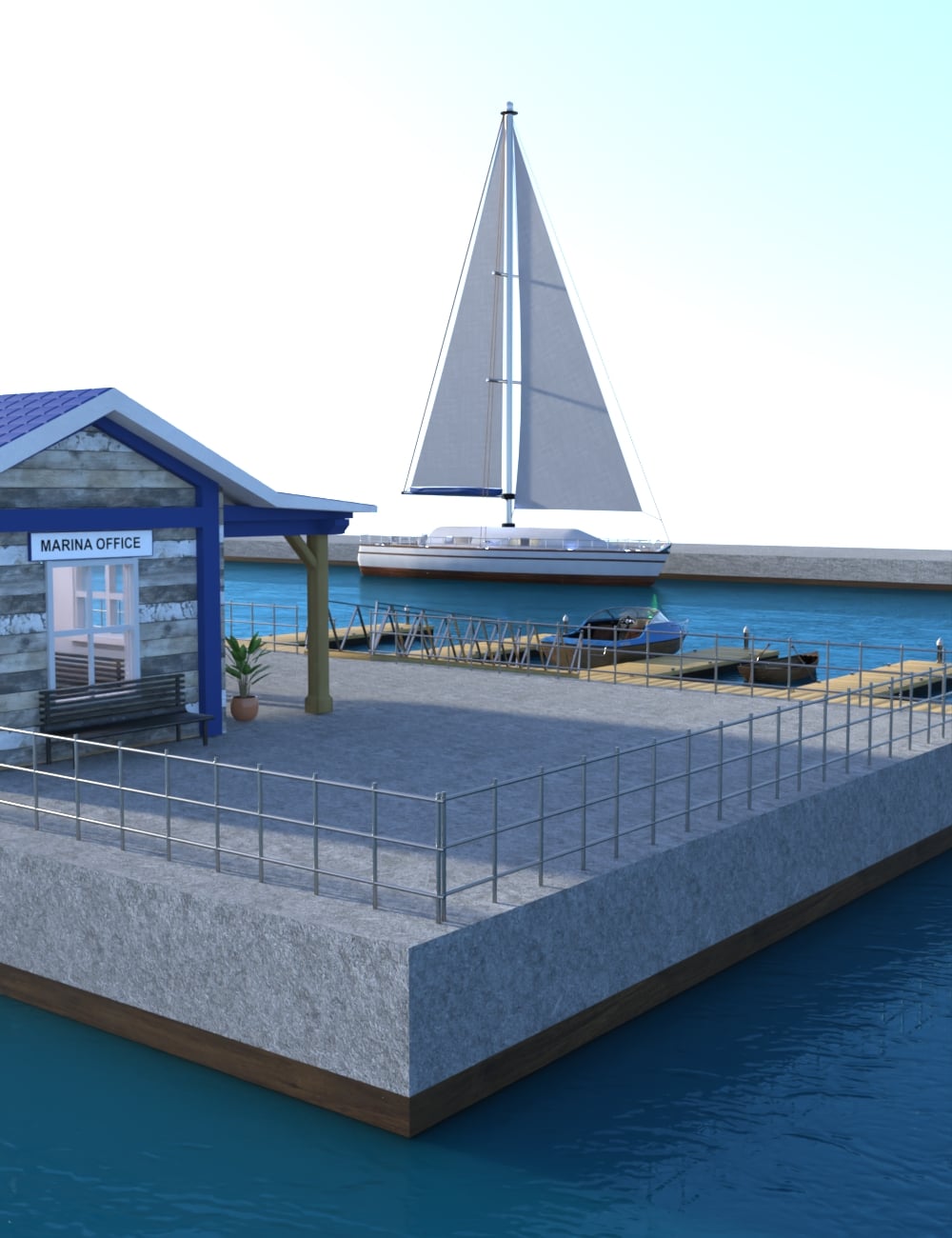 AP Marina and Boats Bundle by: AcharyaPolina, 3D Models by Daz 3D