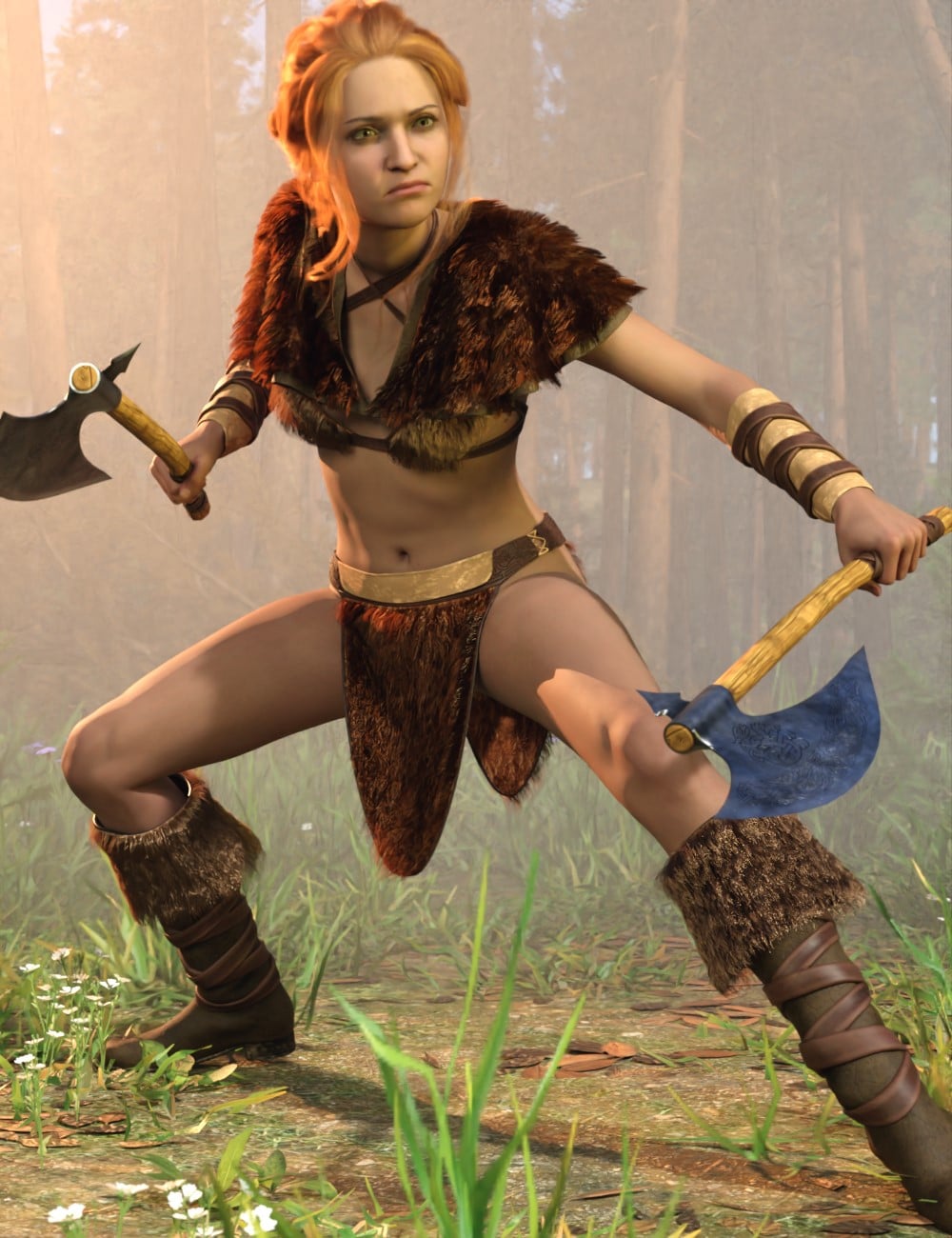 dForce Feral Fury Outfit for Genesis 9 and 8 Female by: Chris Cox, 3D Models by Daz 3D