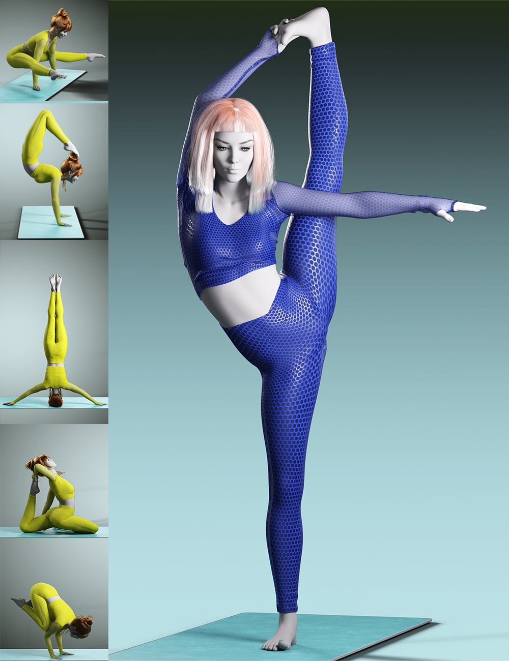 The Yoga Asana Bundle by: Chrryt, 3D Models by Daz 3D