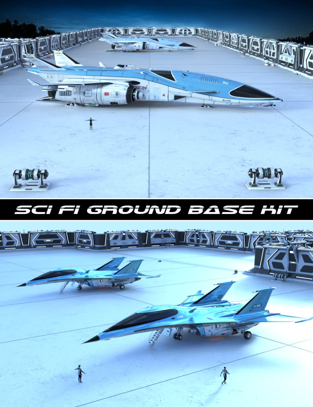 Sci-Fi Ground Base Kit by: Kibarreto, 3D Models by Daz 3D