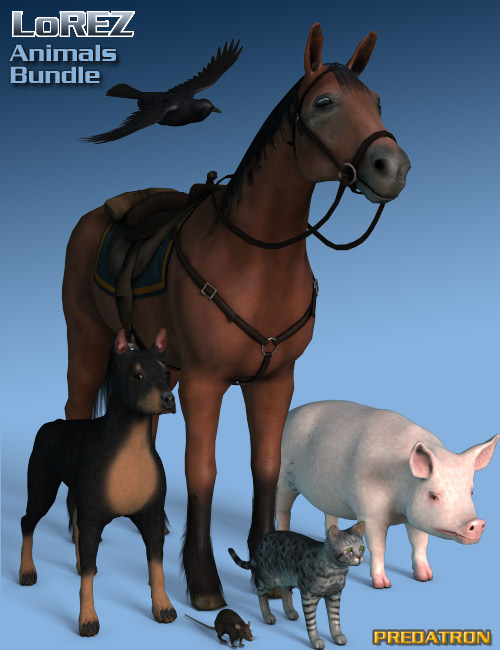 LoREZ Animals Bundle by: Predatron, 3D Models by Daz 3D