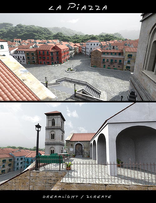 La Piazza Realistic Mediterranean Town by: Dreamlight2 create HB, 3D Models by Daz 3D