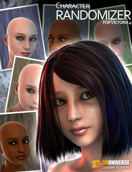 Character Randomizer for V4 by: 3D Universe, 3D Models by Daz 3D