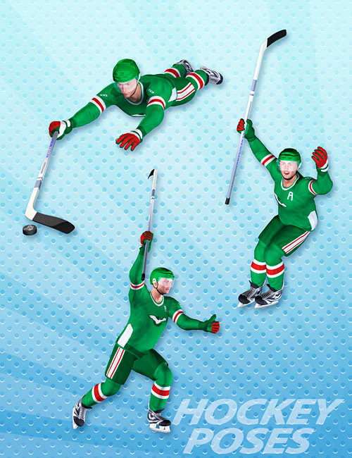 Hockey Poses by: Andrey Pestryakov, 3D Models by Daz 3D