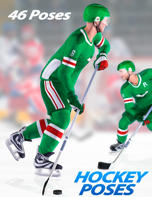 Hockey Poses by: Andrey Pestryakov, 3D Models by Daz 3D