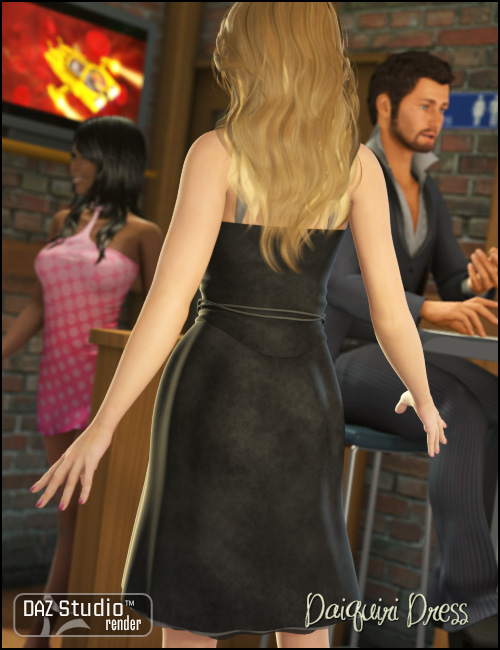 Daiquiri Dress for V4 by: Ravenhair, 3D Models by Daz 3D