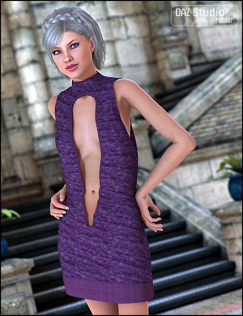 Silky Open Front Dress by: Barbara Brundon, 3D Models by Daz 3D