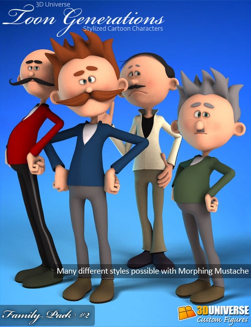 Toon Generations Family Pack 2 Toon Generations Family Pack 2 by: 3D Universe, 3D Models by Daz 3D