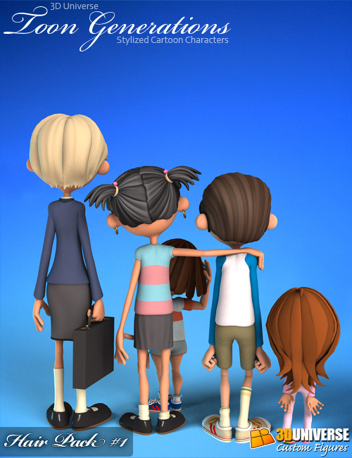 Toon Generations Hair Pack 1 Toon Generations Hair Pack 1 by: 3D Universe, 3D Models by Daz 3D