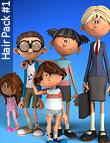 Toon Generations Hair Pack 1 Toon Generations Hair Pack 1 by: 3D Universe, 3D Models by Daz 3D