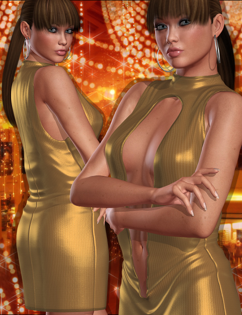 Textures for Silky Open Front Dress by: , 3D Models by Daz 3D
