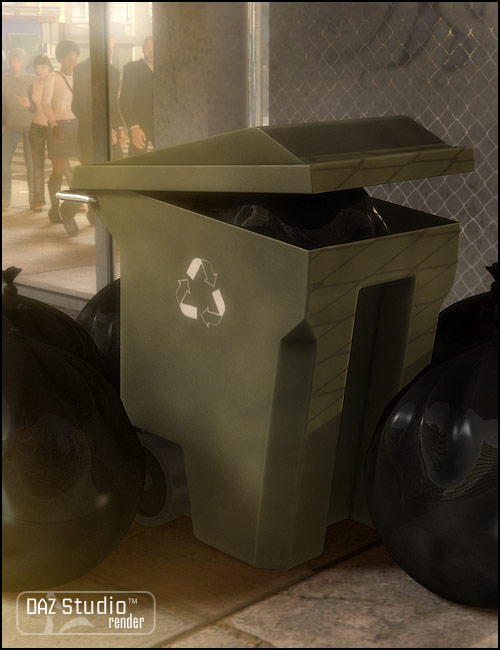 Garbage Cans by: Valandar, 3D Models by Daz 3D