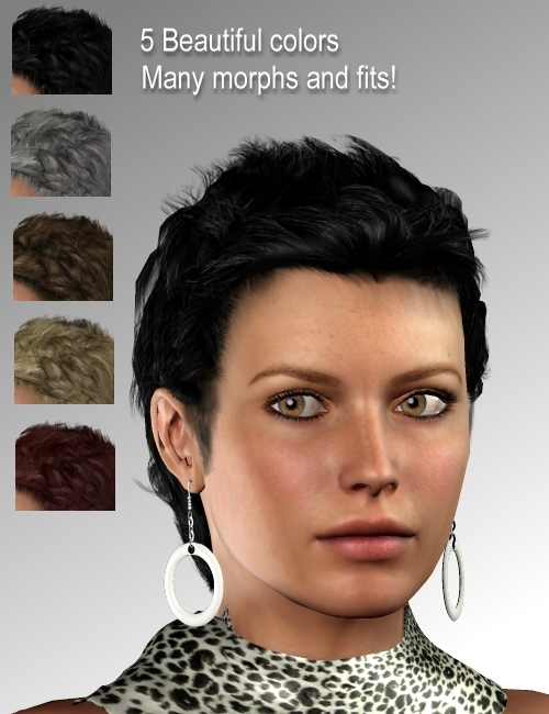 Mullet Hair 80's Style by: Neftis3D, 3D Models by Daz 3D