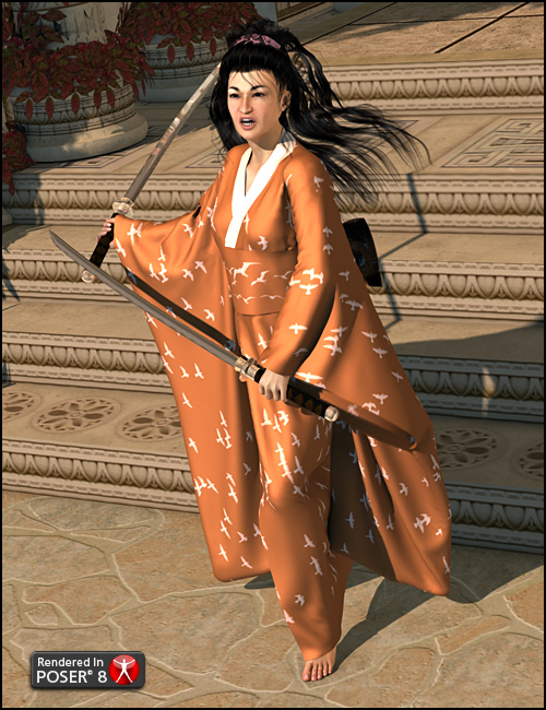 Dynamic Kimono for Poser by: DraagonStormOptiTex, 3D Models by Daz 3D