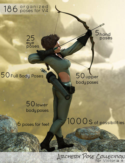 Archery Pose Collection by: ironman13, 3D Models by Daz 3D