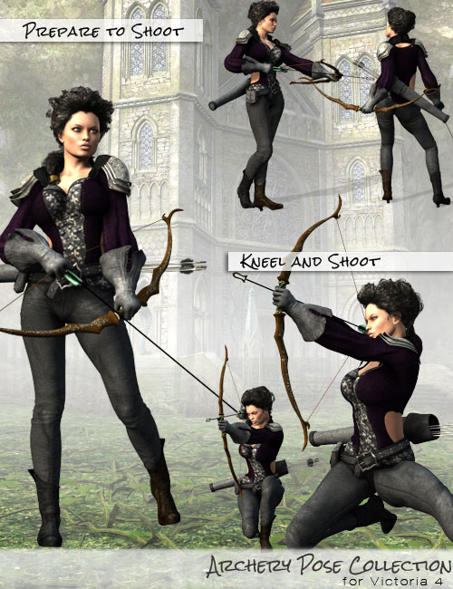 Archery Pose Collection by: ironman13, 3D Models by Daz 3D
