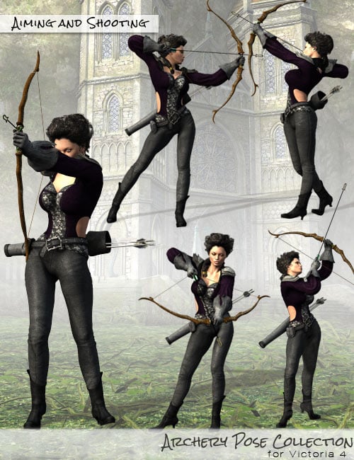 Archery Pose Collection Archery Pose Collection by: ironman13, 3D Models by Daz 3D