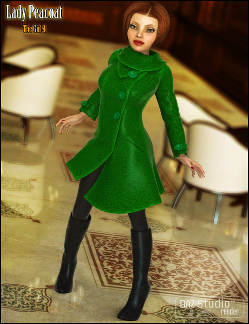 Lady Peacoat by: Cute3D, 3D Models by Daz 3D